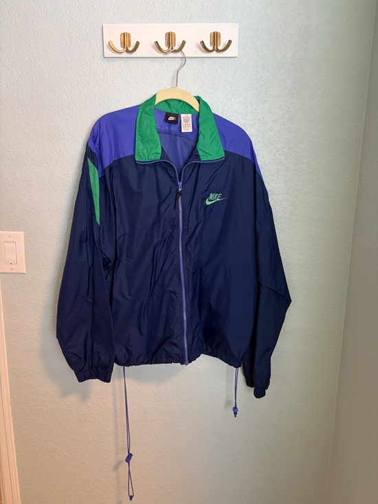 Nike Other - Nike Colorblock Windbreaker Jacket Blue Green Purple Size Large